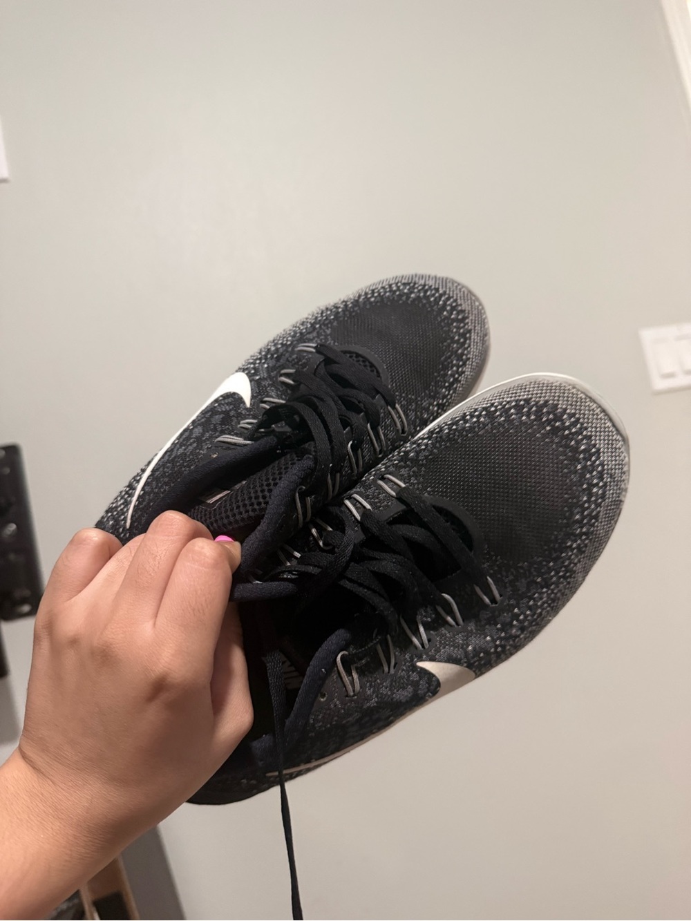 Nike Black and White Knit Running Sneakers